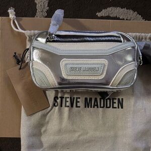 Steve Madden Metallic Silver Belt Bag